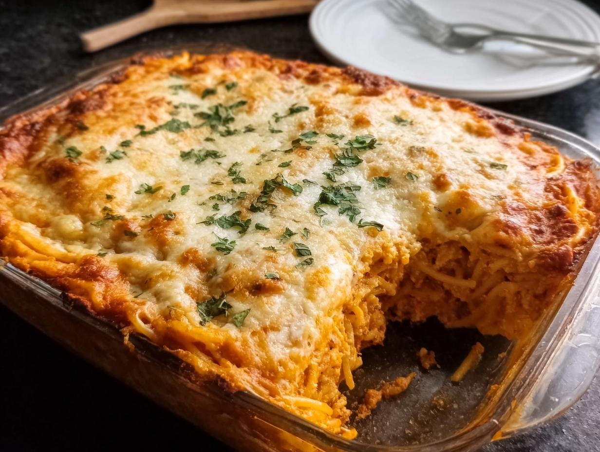 Decadent Baked Cream Cheese Spaghetti - Baked Cream Cheese Spaghetti - additional detail