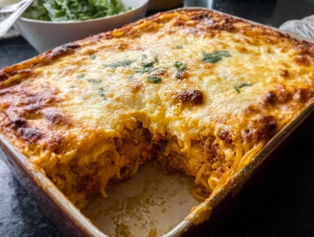 Decadent Baked Cream Cheese Spaghetti