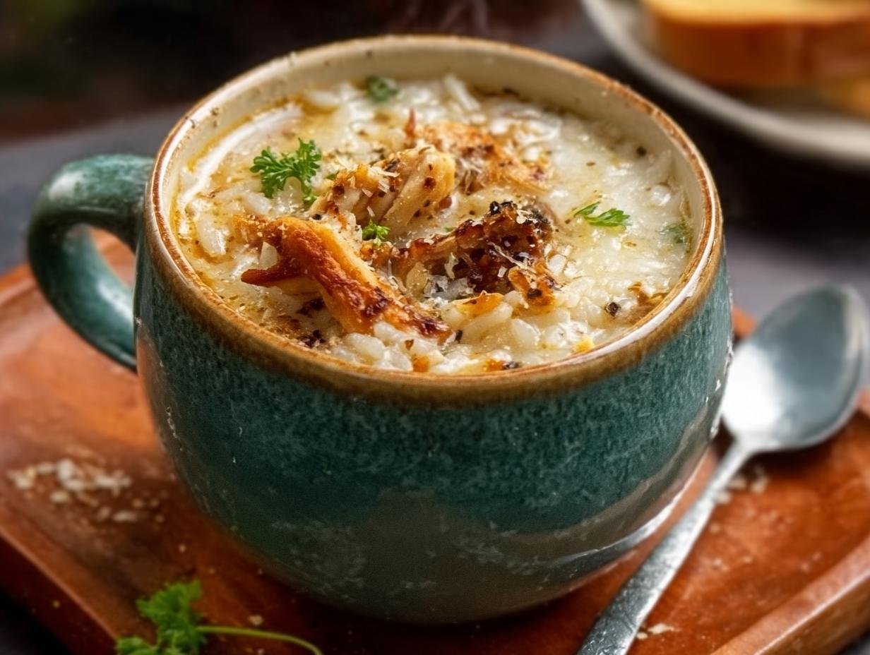 Easy Creamy Chicken Rice Soup: 1 Pot Bliss - Creamy Chicken Rice Soup - additional detail