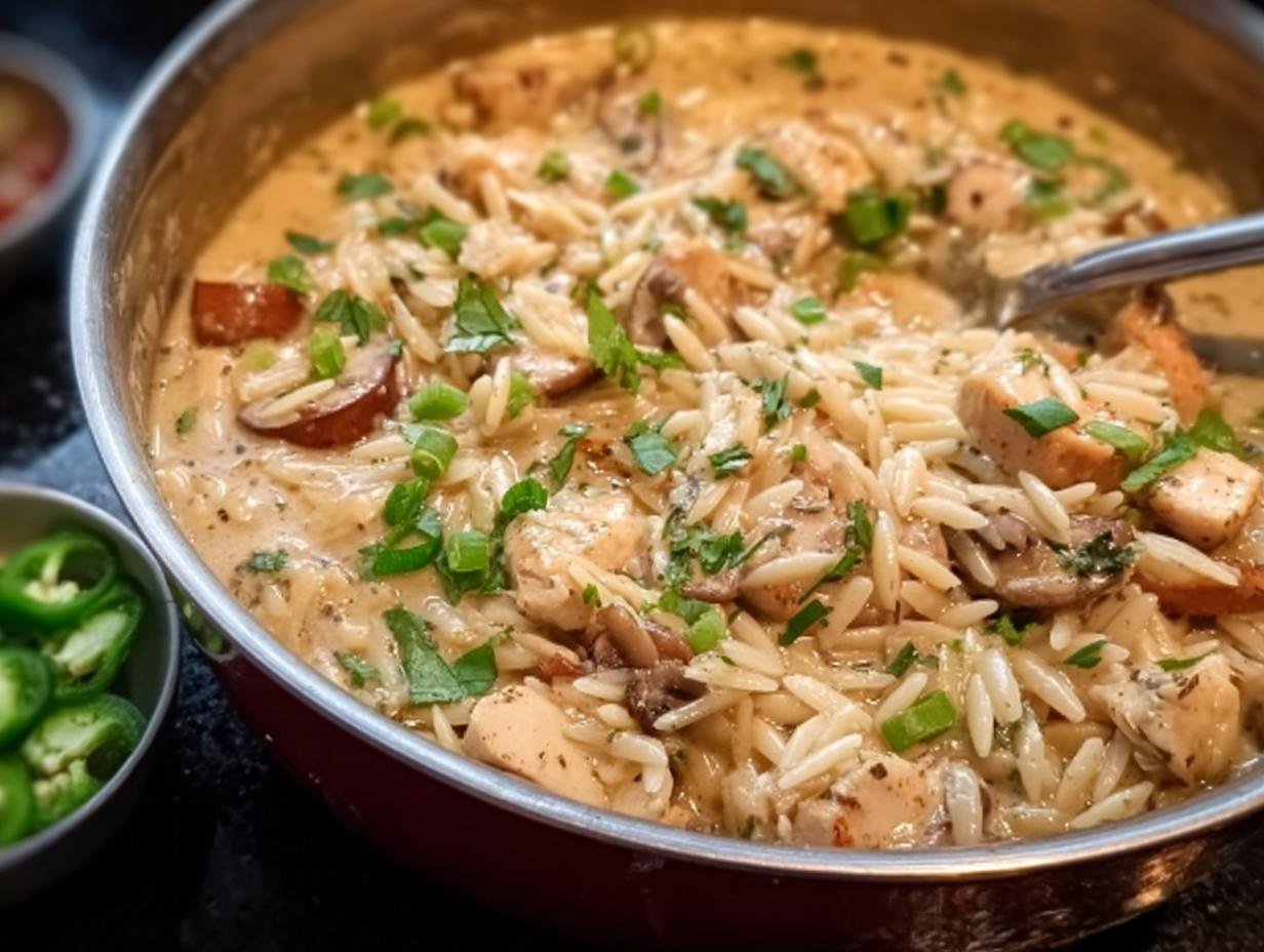 Amazing Creamy Leftover Turkey Orzo in Minutes - Creamy Leftover Turkey Orzo - additional detail