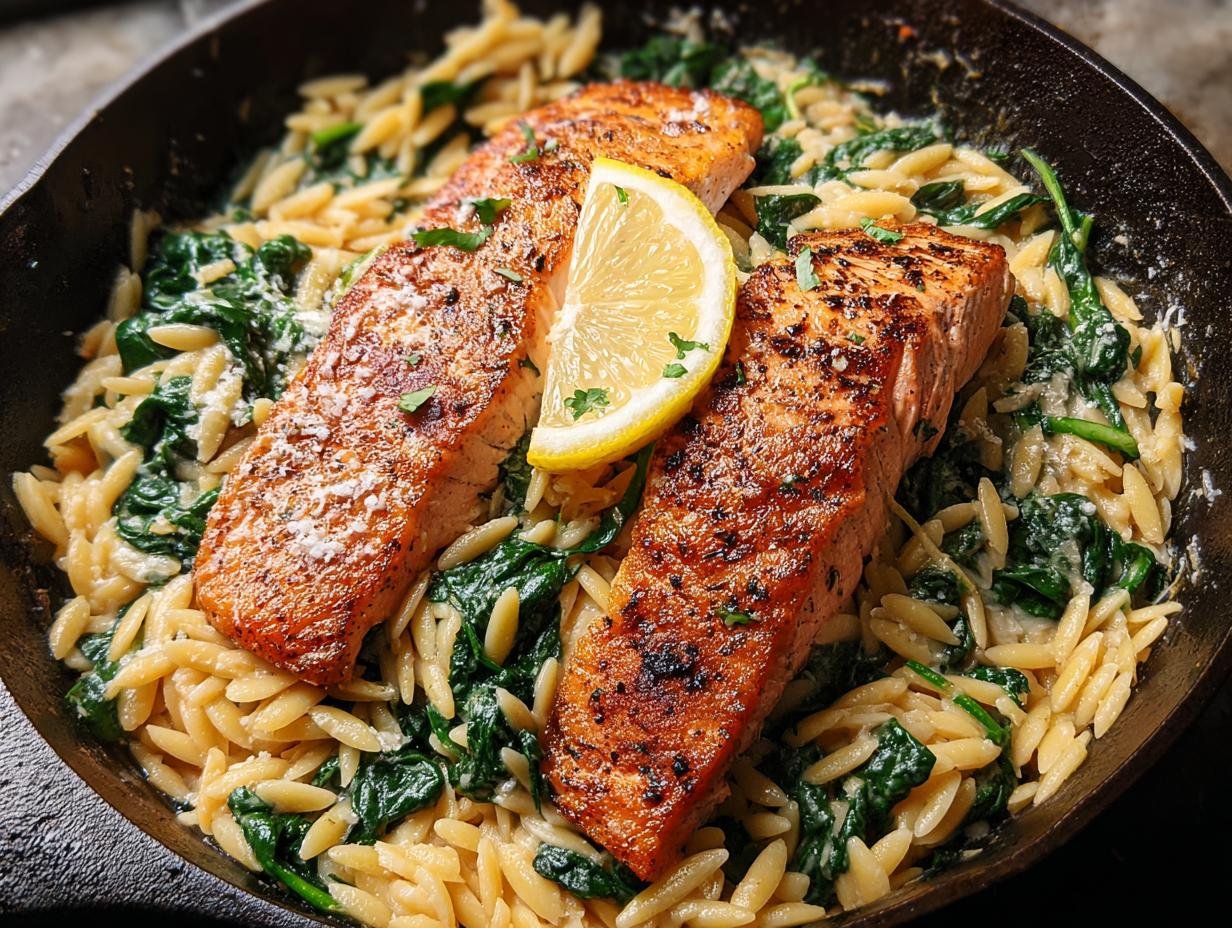 Creamy Lemon Orzo Salmon Perfection in 30 Min - Creamy Lemon Orzo Salmon - main visual representation