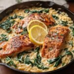 Creamy Lemon Orzo Salmon