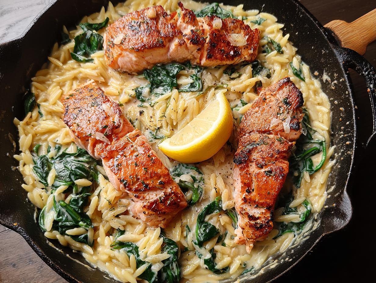 Creamy Lemon Orzo Salmon Perfection in 30 Min - Creamy Lemon Orzo Salmon - additional detail