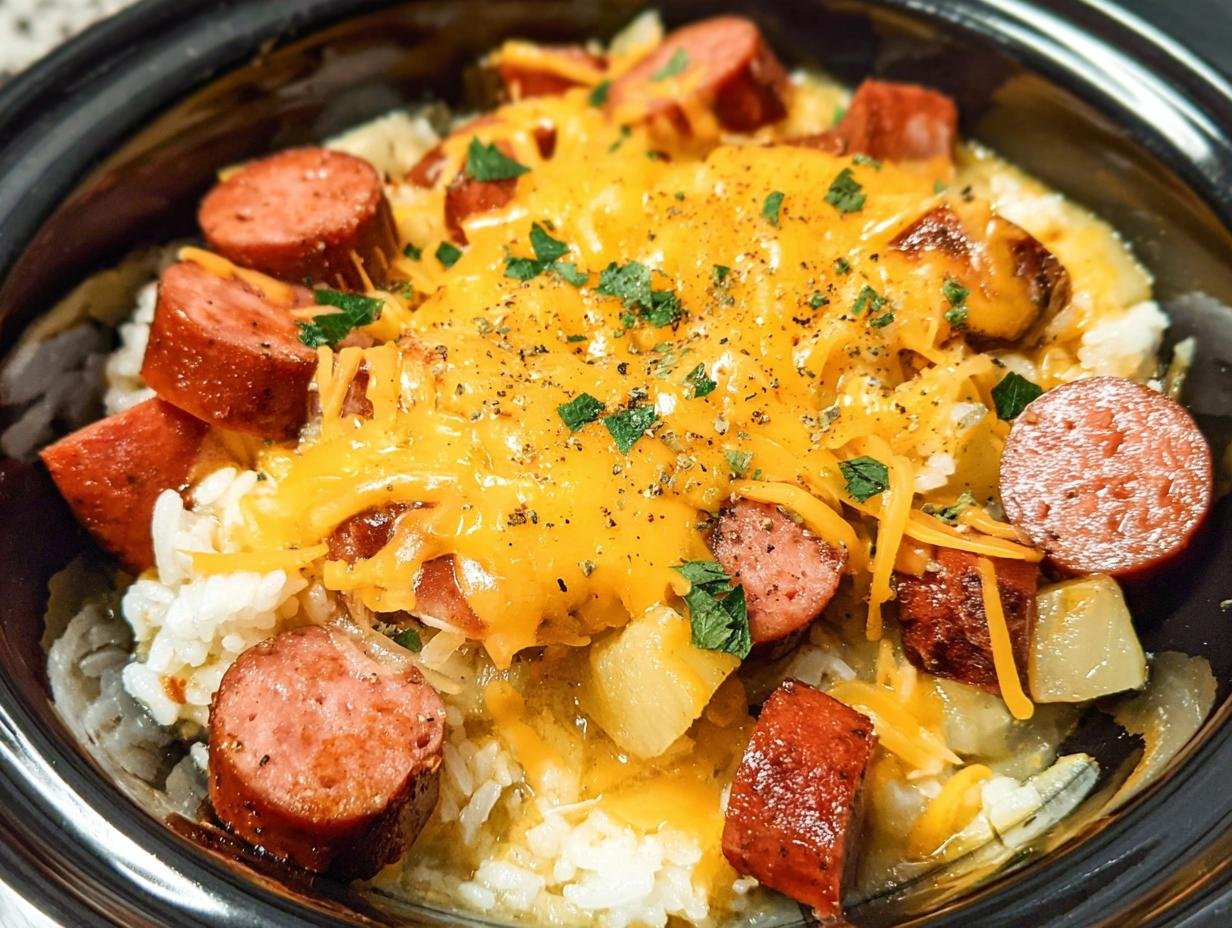 Crockpot Cheesy Kielbasa: 1 Amazing Meal - Crockpot Cheesy Keilbasa Meal - additional detail