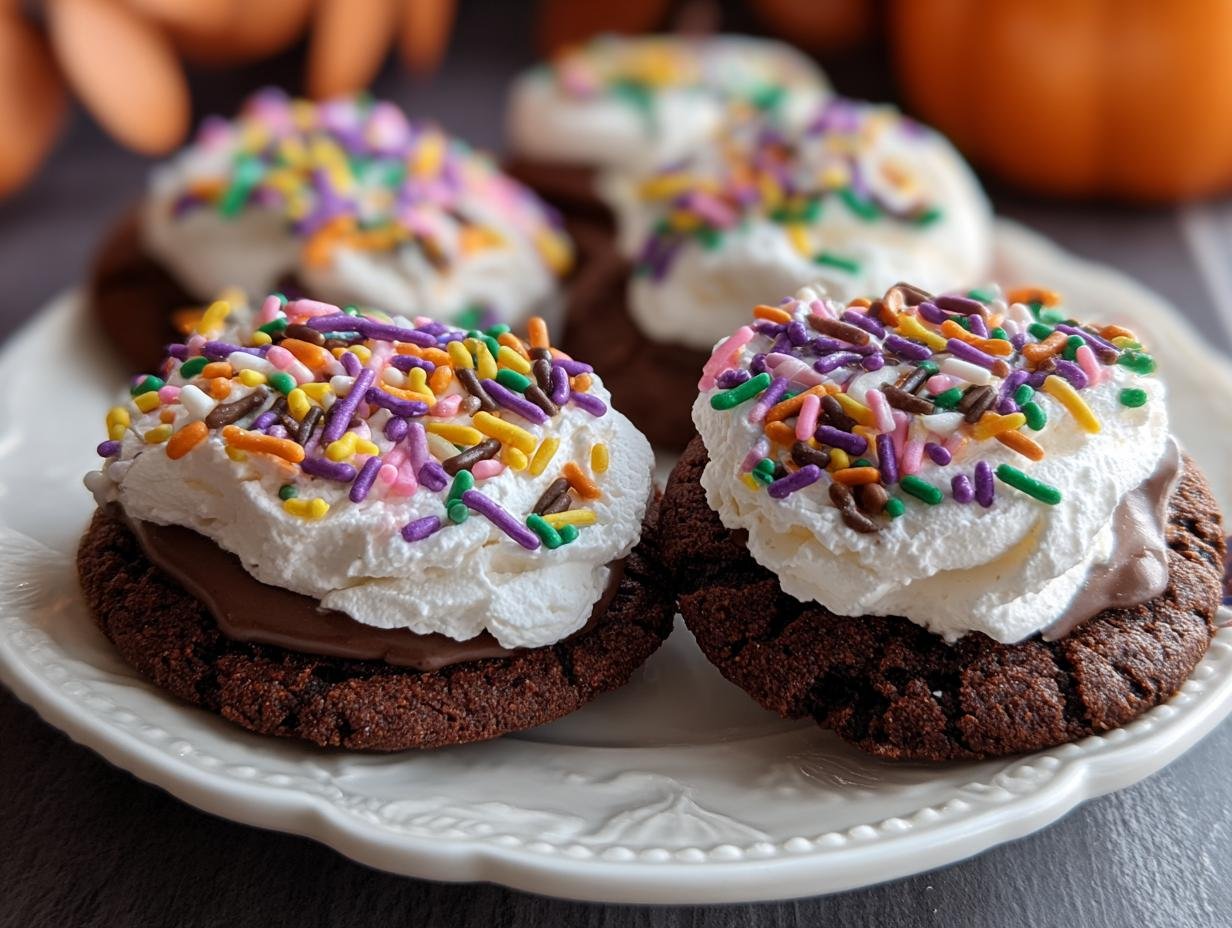 Frosted Chocolate Marshmallow Cookies: Blissful Bake - Frosted Chocolate Marshmallow Cookies - main visual representation