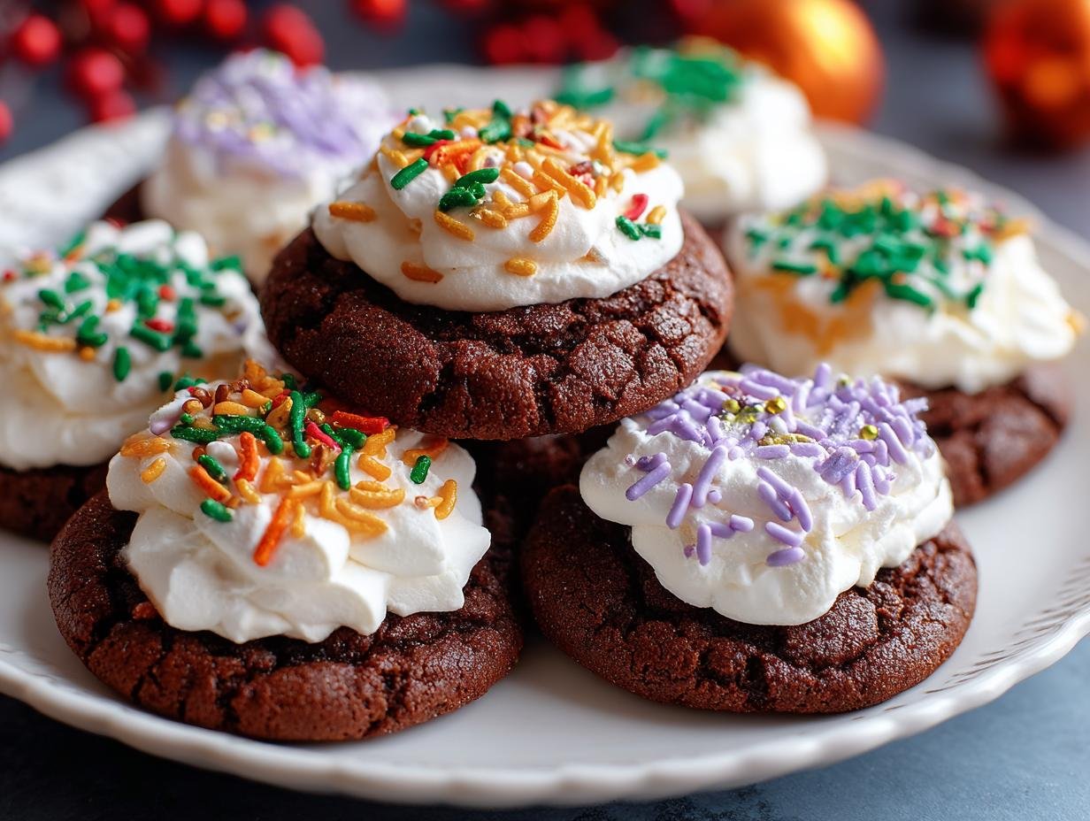 Frosted Chocolate Marshmallow Cookies: Blissful Bake - Frosted Chocolate Marshmallow Cookies - additional detail