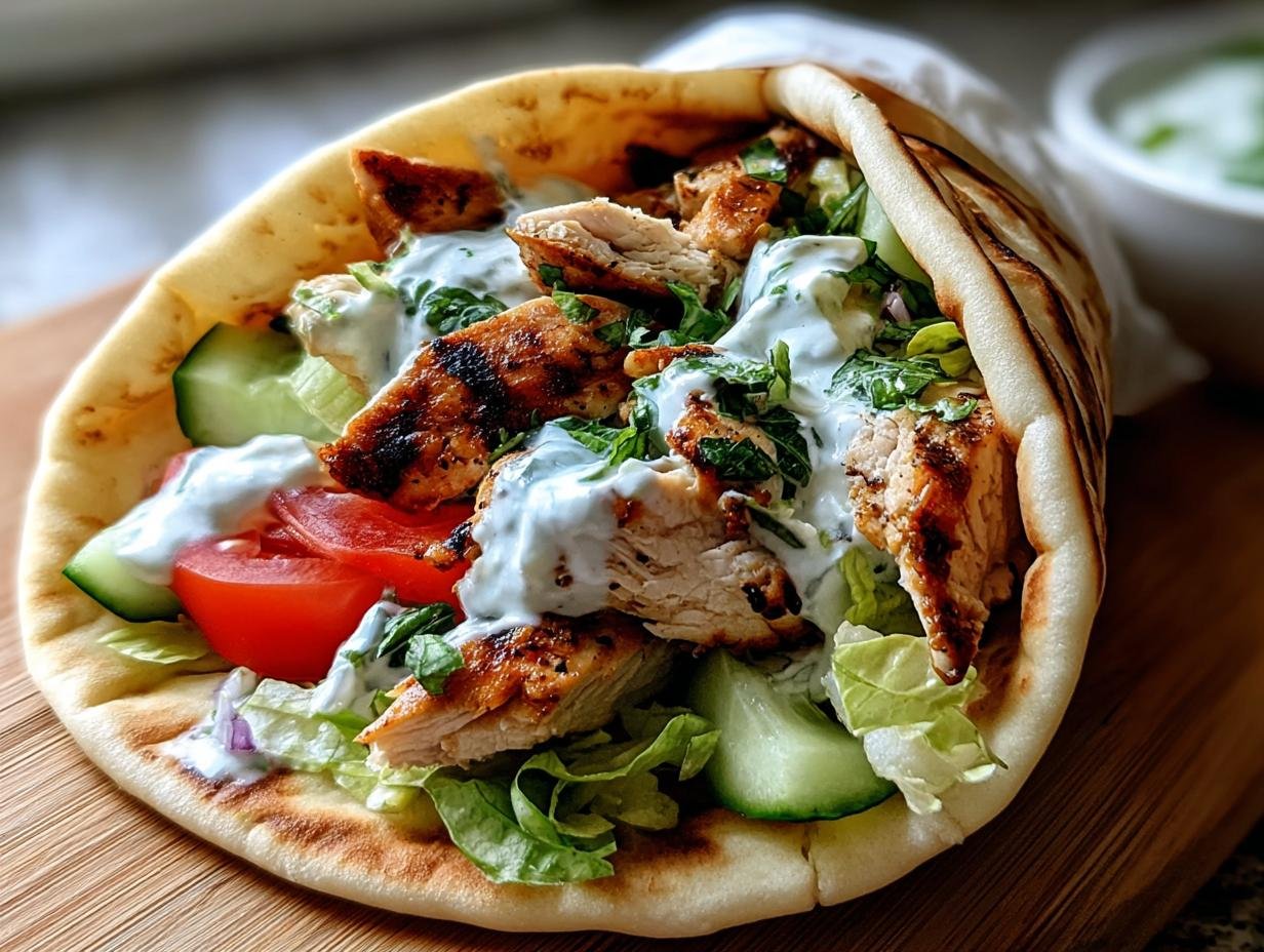 Delicious Healthy Mediterranean Chicken Gyros - Healthy Mediterranean Chicken Gyros - main visual representation