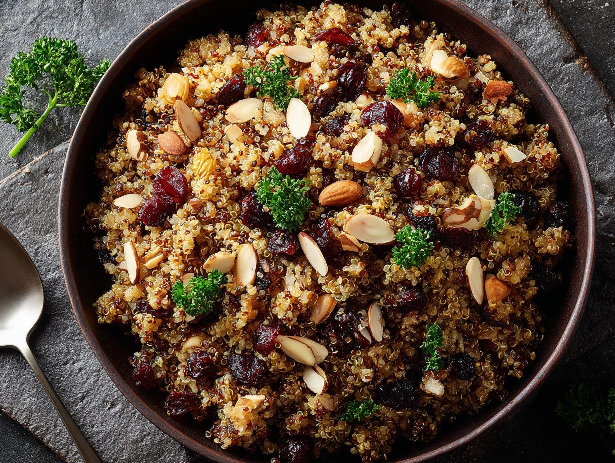 Quinoa Cranberry Stuffing: 1 Amazing Holiday Side - Quinoa Cranberry Stuffing - additional detail