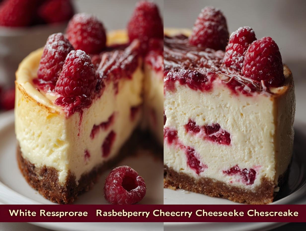 White Chocolate Raspberry Cheesecake: 1 Amazing Treat - White Chocolate Raspberry Cheesecake - additional detail