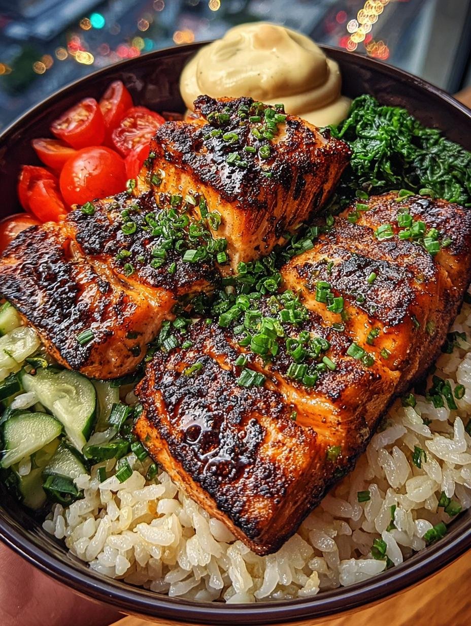 Blackened Salmon Rice Bowls
