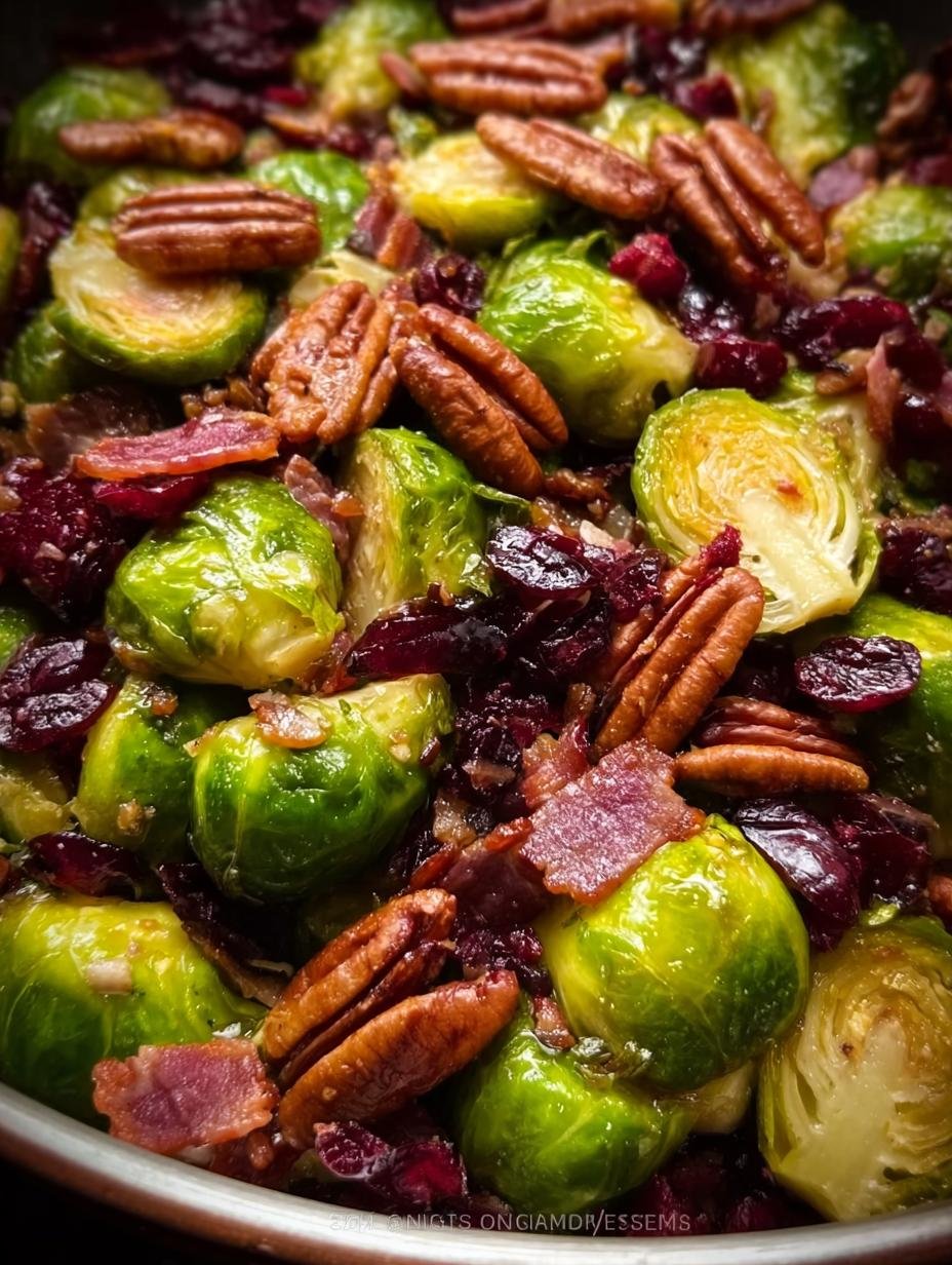 Amazing Brussels Sprouts Bacon Pecans: 1 Epic Dish - main visual representation of roasted Brussels Sprouts Bacon Pecans in a serving dish