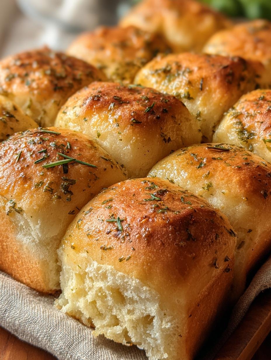 Buttery Herb Parker House: 1 Amazing Comfort Roll - Golden brown Buttery Herb Parker House Rolls in a baking dish, fresh from the oven