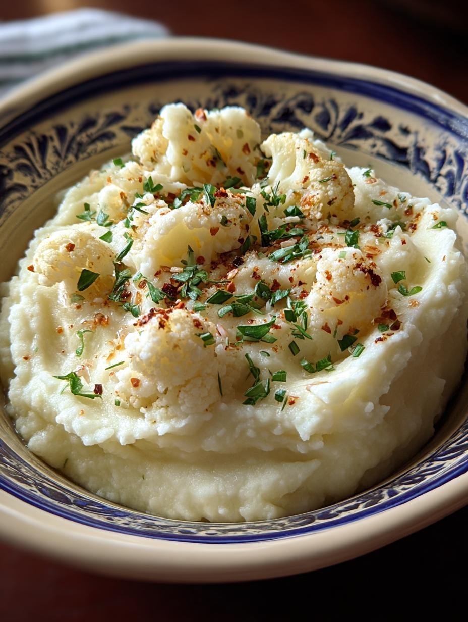 Creamy Garlic Mashed Cauliflower: A Divine 120-Calorie Delight - Creamy Garlic Mashed Cauliflower - additional detail