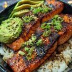 Grilled Salmon Rice Bowls