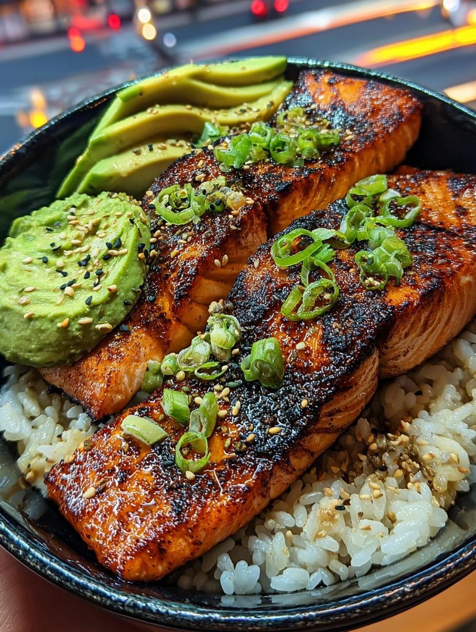 Grilled Salmon Rice Bowls