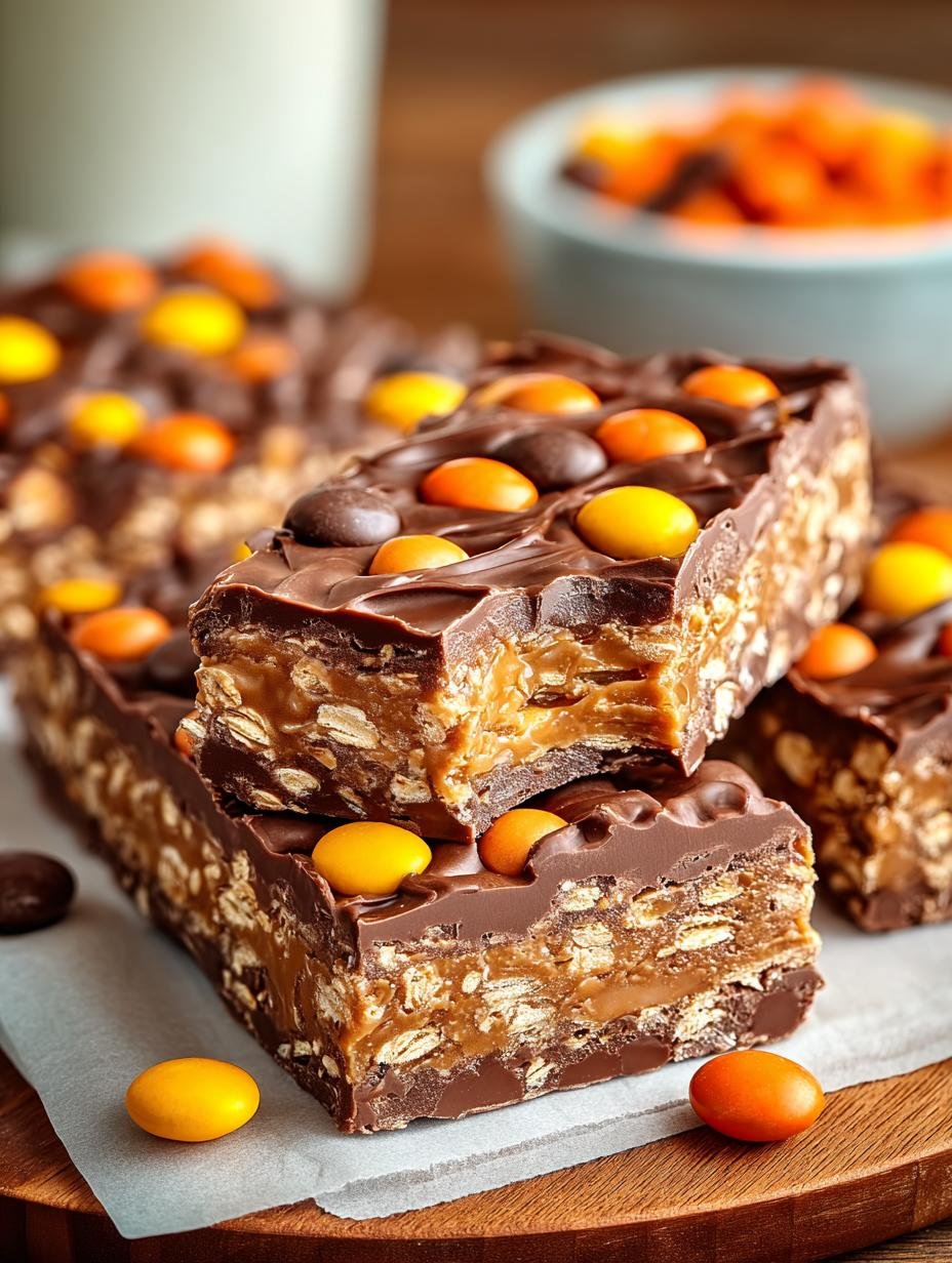 Irresistible Reeses Pieces Bars: 5 Magical Layers - Irresistible Reeses Pieces Bars - additional detail