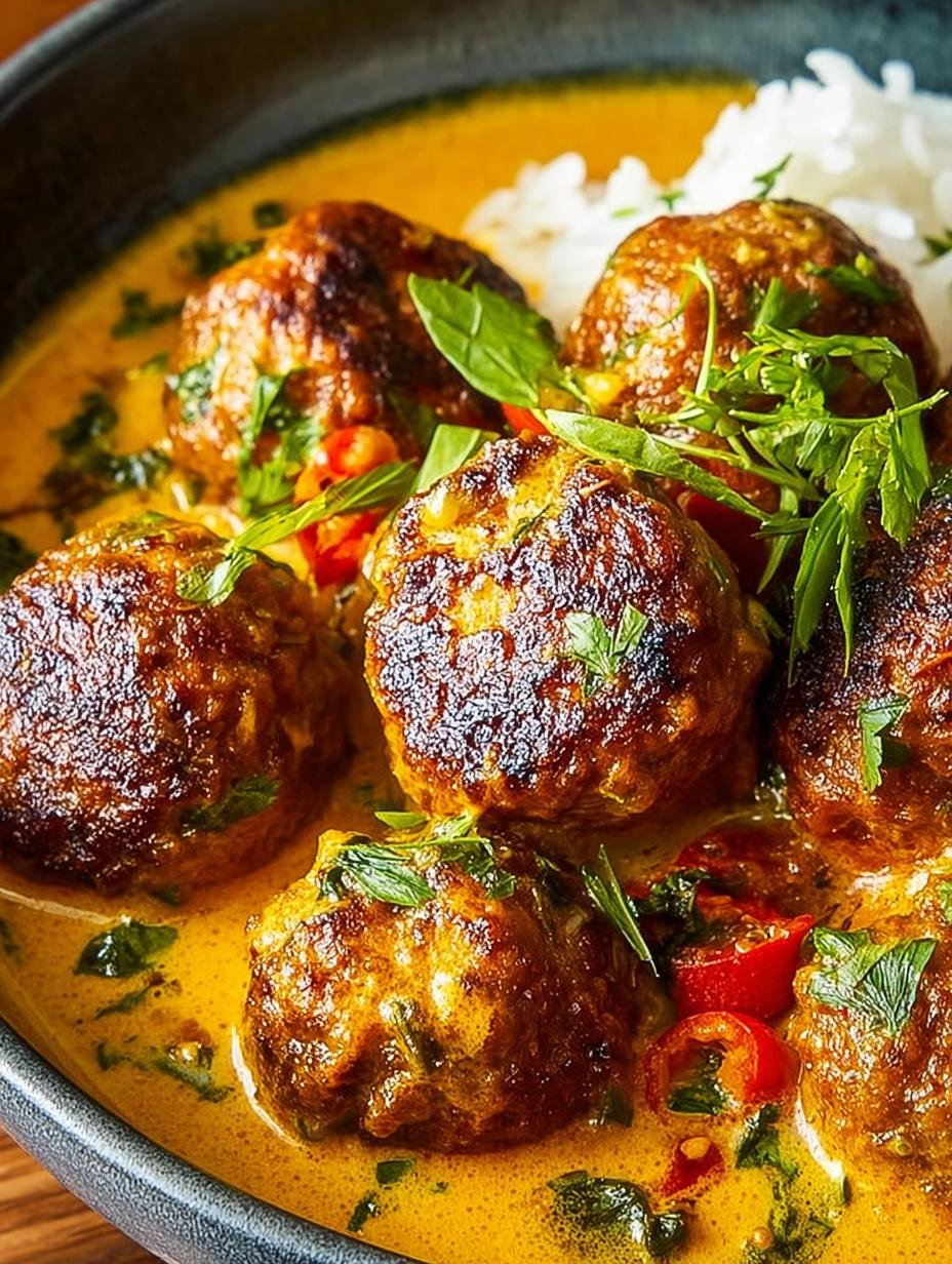 Jerk Meatballs Coconut Curry