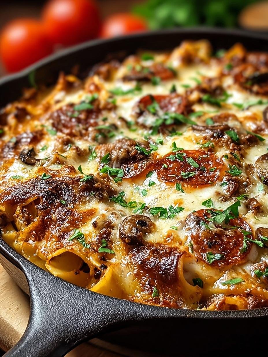 Pizza Lasagna Skillet Bake: 7 Layers of Cheesy Delight - Pizza Lasagna Skillet Bake - main visual representation