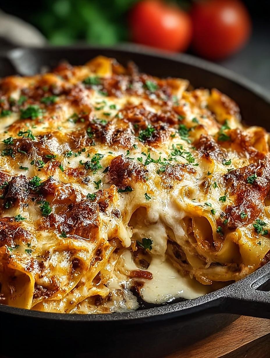 Pizza Lasagna Skillet Bake