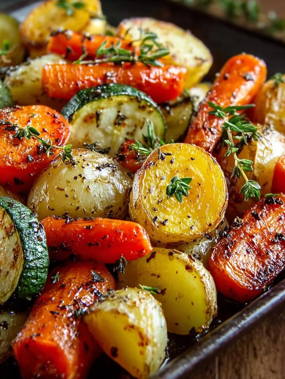 Roasted Potatoes Carrots Zucchini