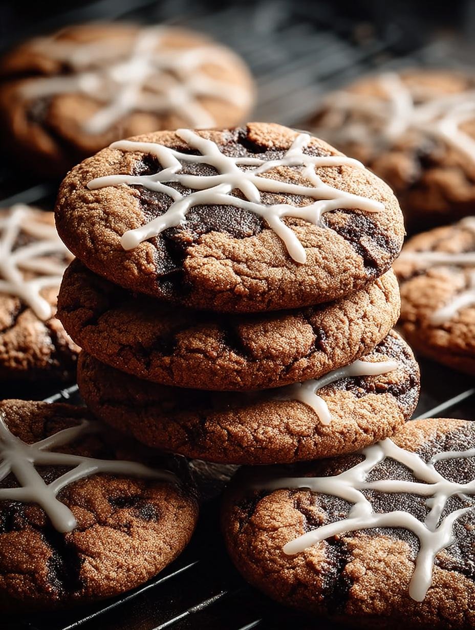 Spooky Blackout Cobweb Cookies: 12 Frightful Treats - Spooky Blackout Cobweb Cookies - additional detail