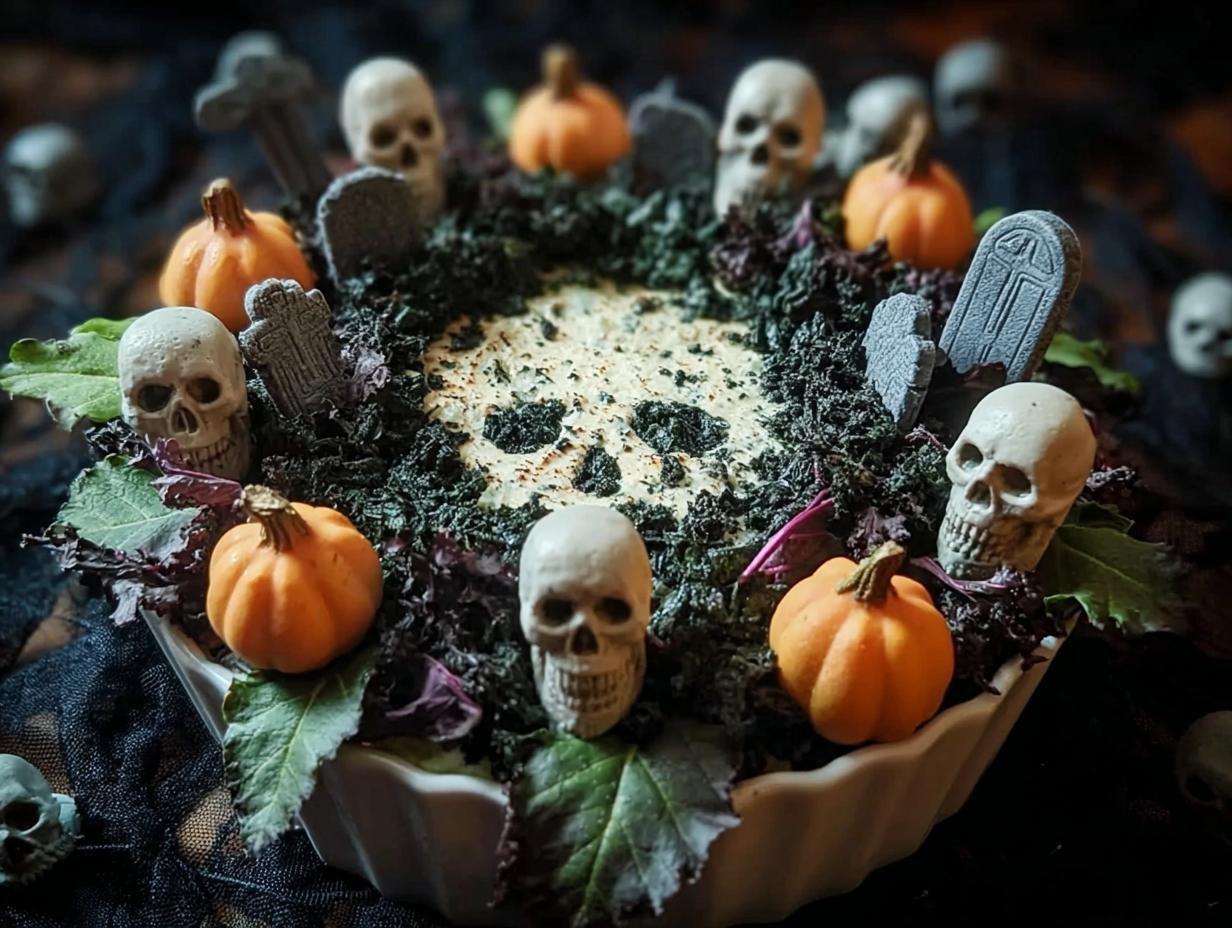 Spooky Halloween Graveyard Spinach Dip Recipe - Spooky Halloween Graveyard Spinach - main visual representation