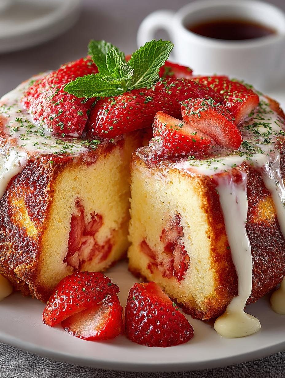 Decadent Strawberry Cheesecake Pound Cake Recipe - Strawberry Cheesecake Pound Cake - additional detail