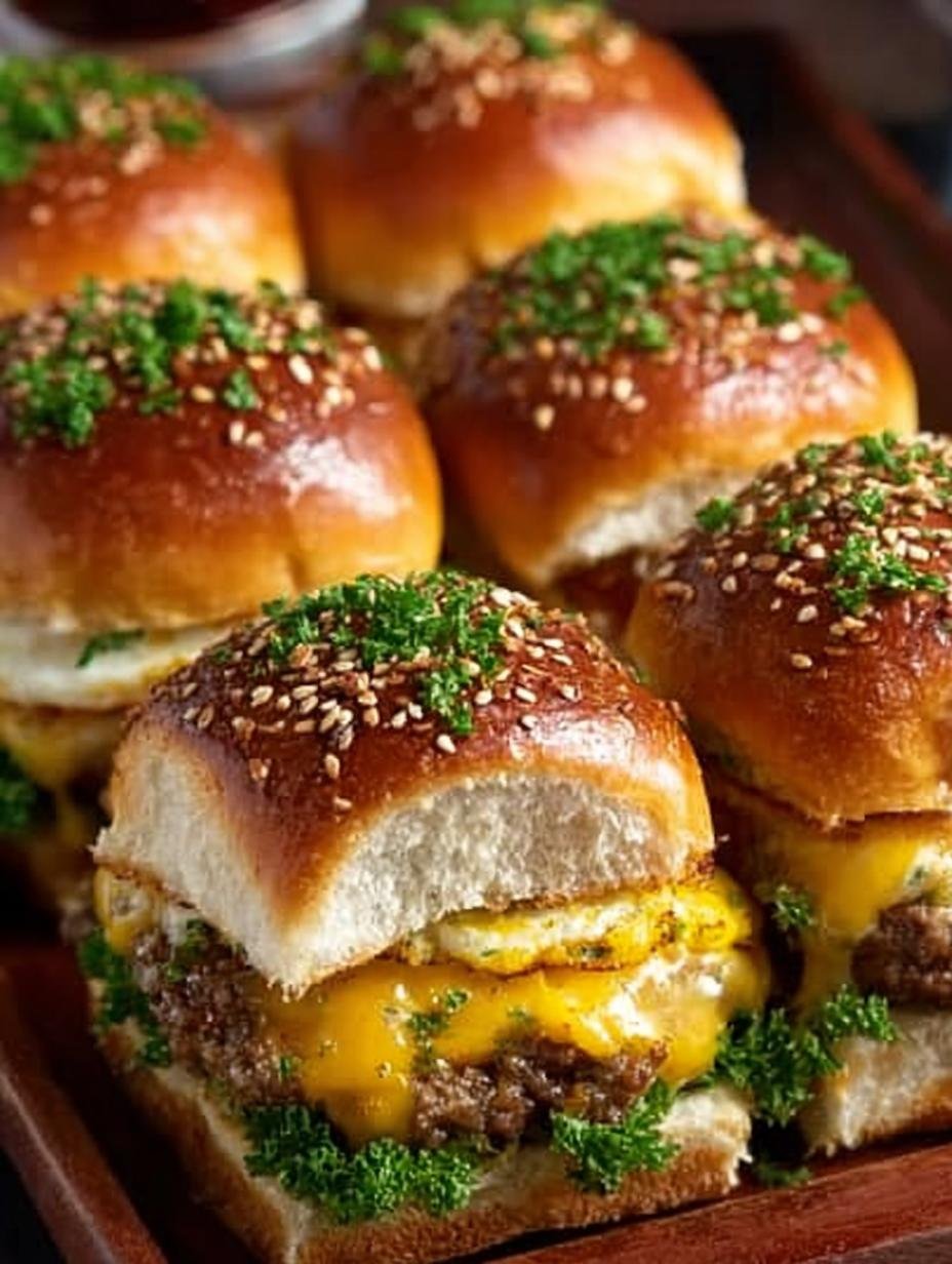 Delicious Cowboy Breakfast Sliders Incredible served with fresh ingredients