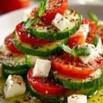 Fresh Cucumber Caprese Salad