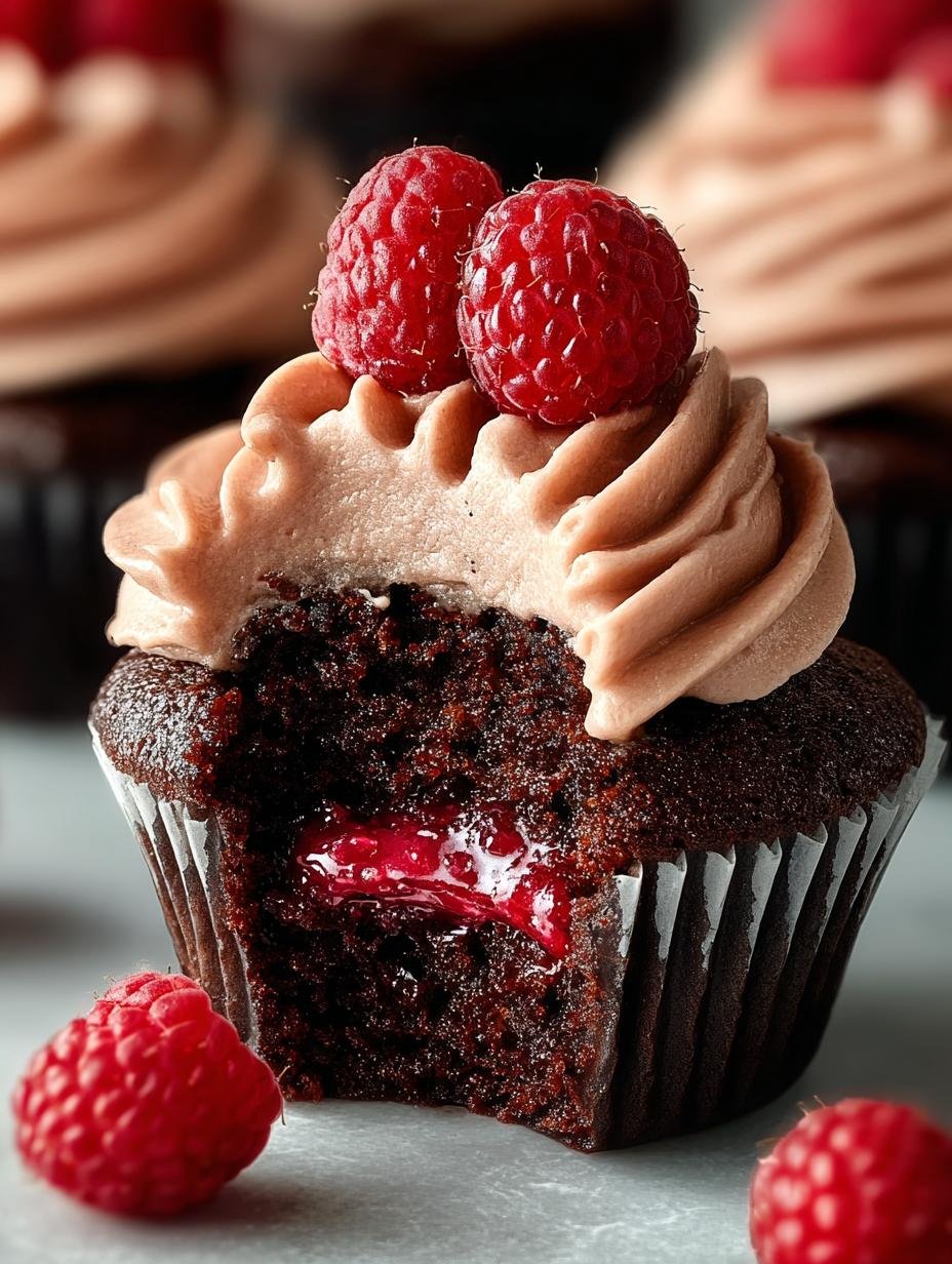 Indulge Chocolate Raspberry Cupcakes: 12 Blissful Bites - Indulge Chocolate Raspberry Cupcakes - additional detail