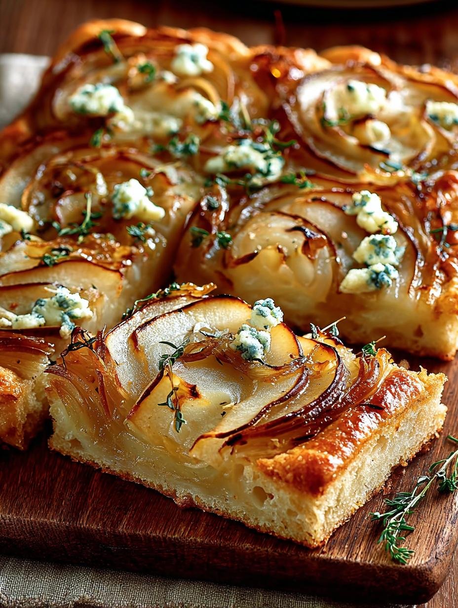 Irresistible Focaccia with Caramelized Onions and Pear - Irresistible Focaccia with Caramelized - additional detail
