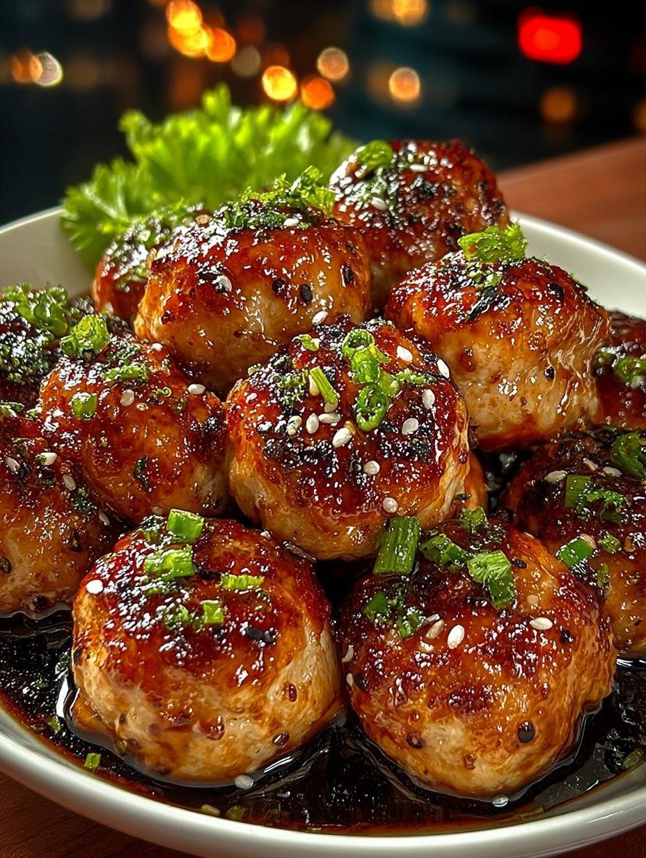 Juicy Teriyaki Chicken Meatballs with Pineapple Glaze - Juicy Teriyaki Chicken Meatballs - main visual representation