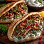 Mushroom Shawarma Pitas Crispy