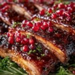 Pomegranate Glazed Christmas Ribs
