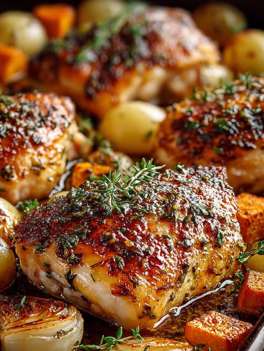 Sheet Pan Maple Glazed Chicken with Easy Vegetables - Sheet Pan Maple Glazed - main visual representation