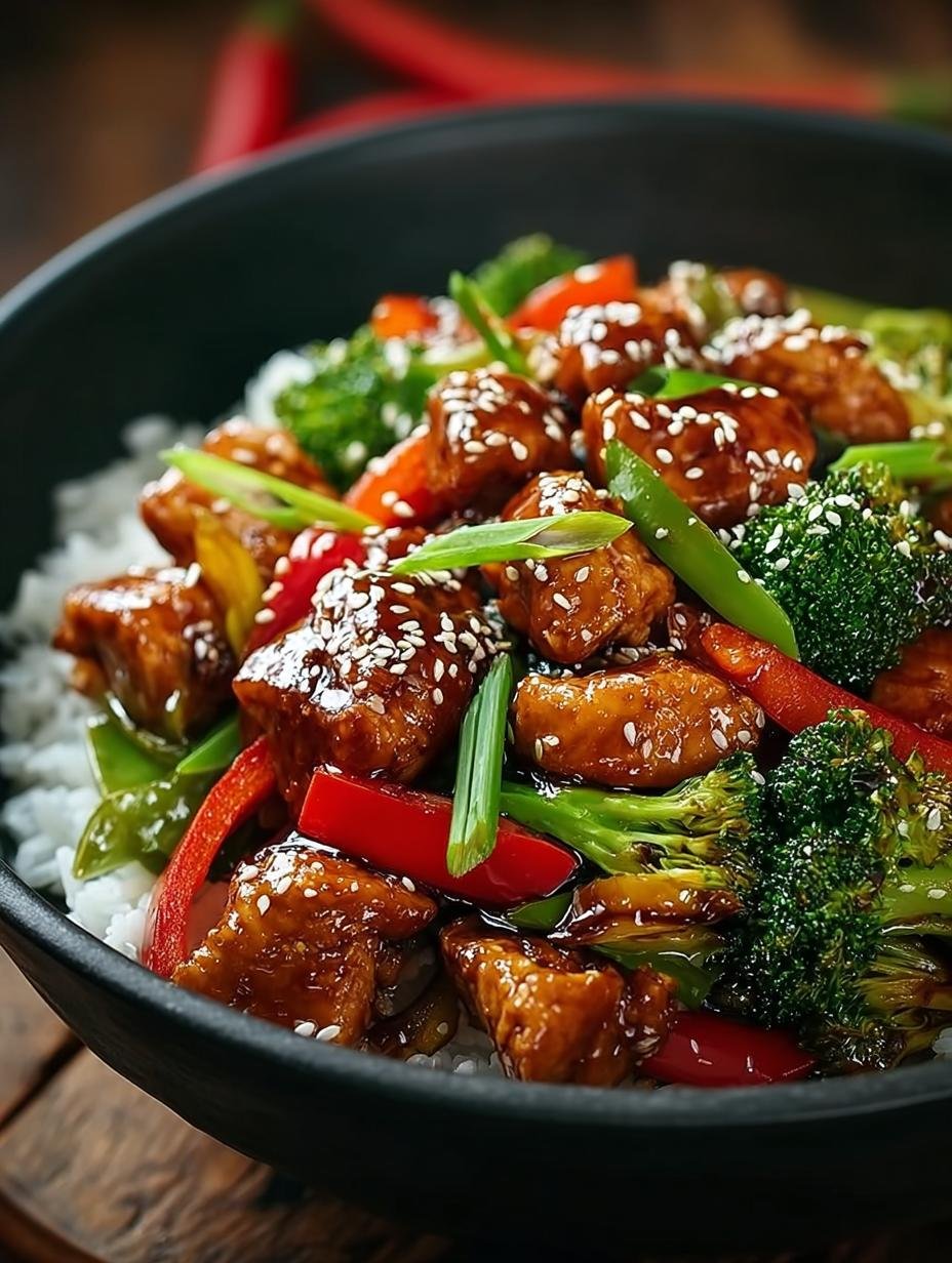 Irresistible Teriyaki Chicken Stir Fry with vibrant vegetables and sauce