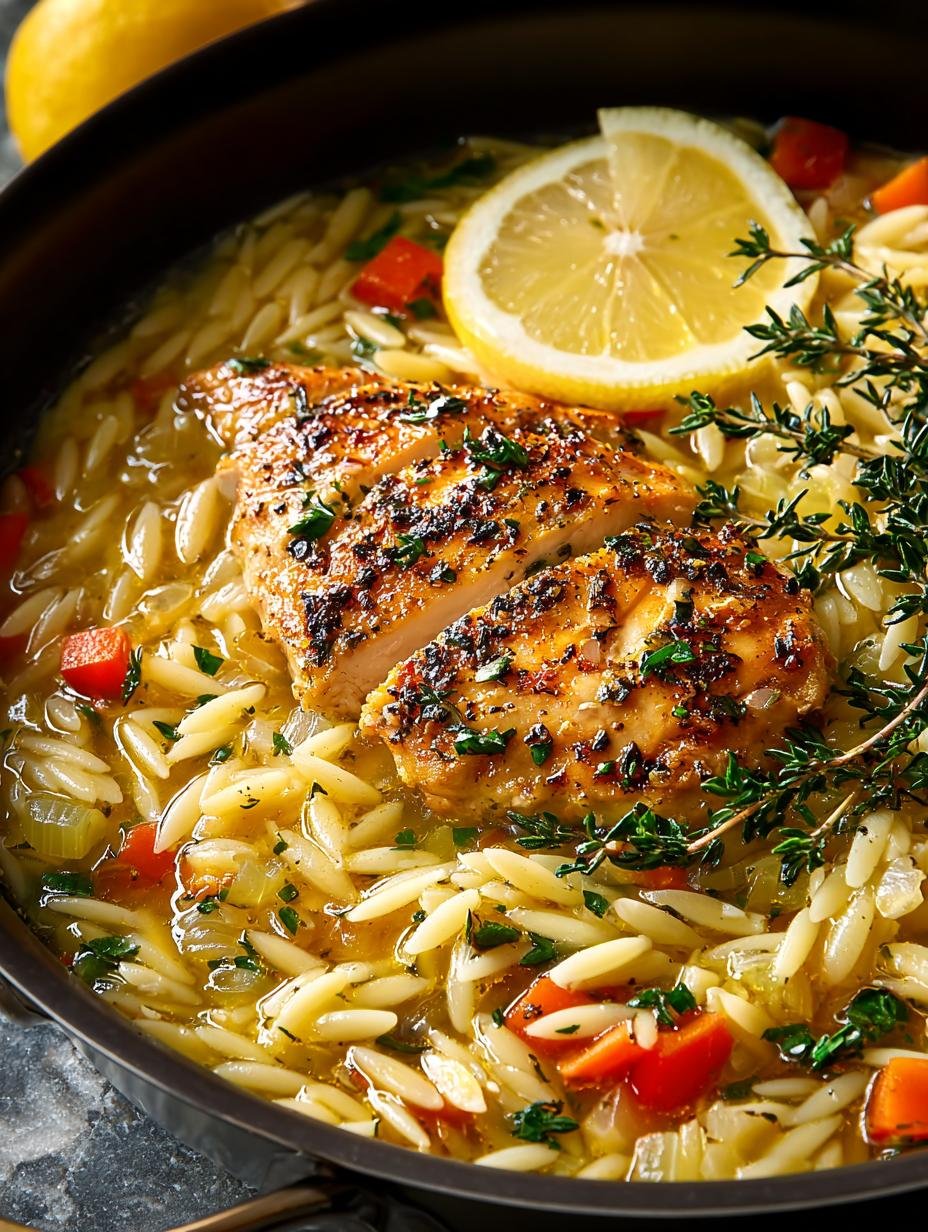 Comforting Lemon Chicken Orzo