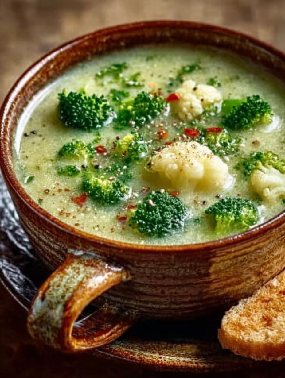 Delicious Creamy Broccoli Cauliflower Soup Recipe - Creamy Broccoli Cauliflower Soup - main visual representation