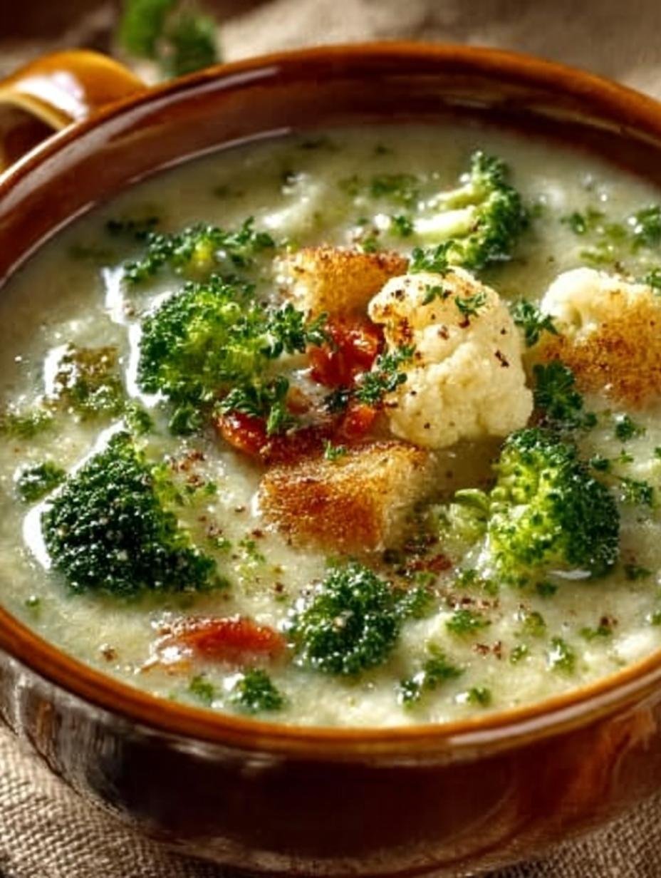 Creamy Broccoli Cauliflower Soup
