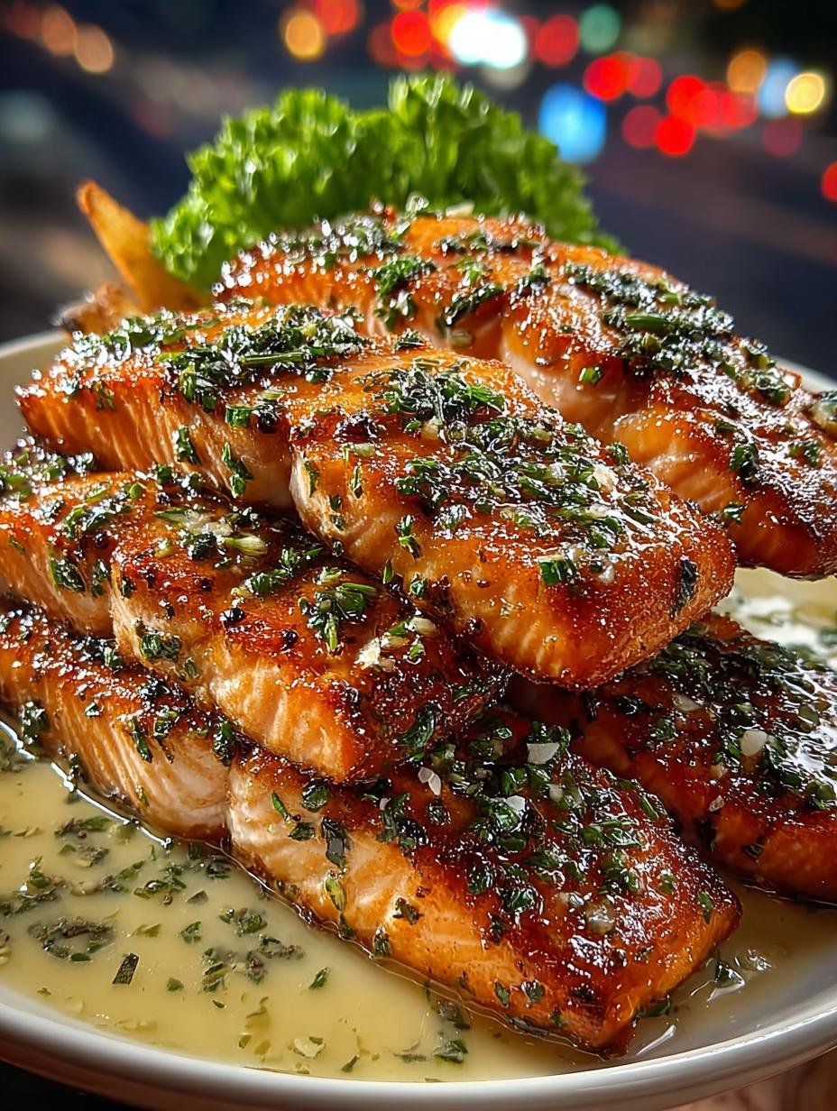 Garlic Herb Salmon Strips