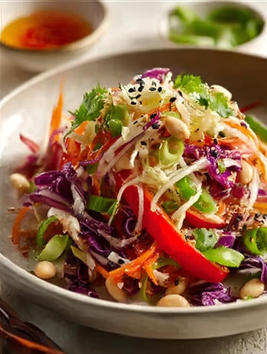 Hearty Szechwan Coleslaw with White Beans: A Flavorful Salad