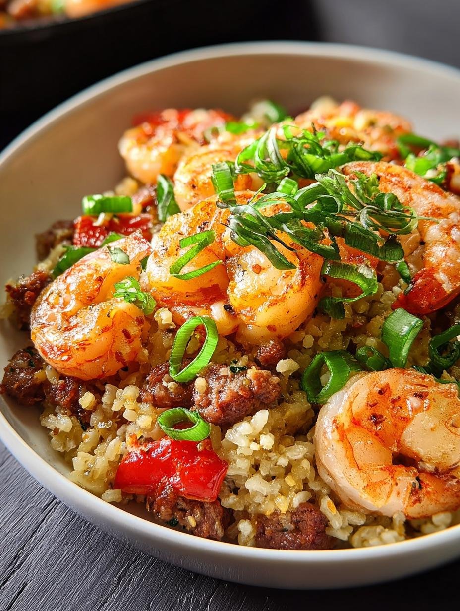 Keto Seafood Dirty Rice