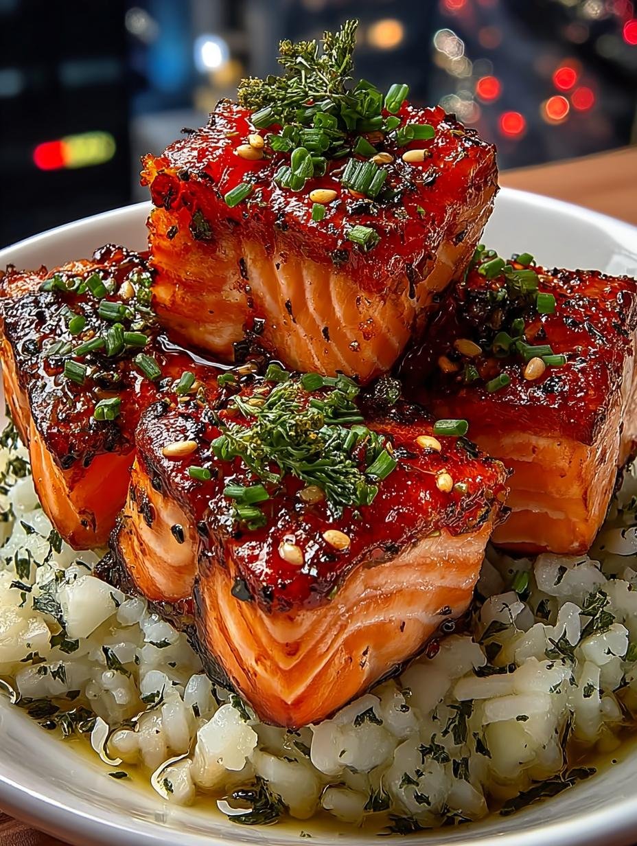 Mediterranean Salmon Cubes with Zesty Lemon Rice Delight - Mediterranean Salmon Cubes with - main visual representation