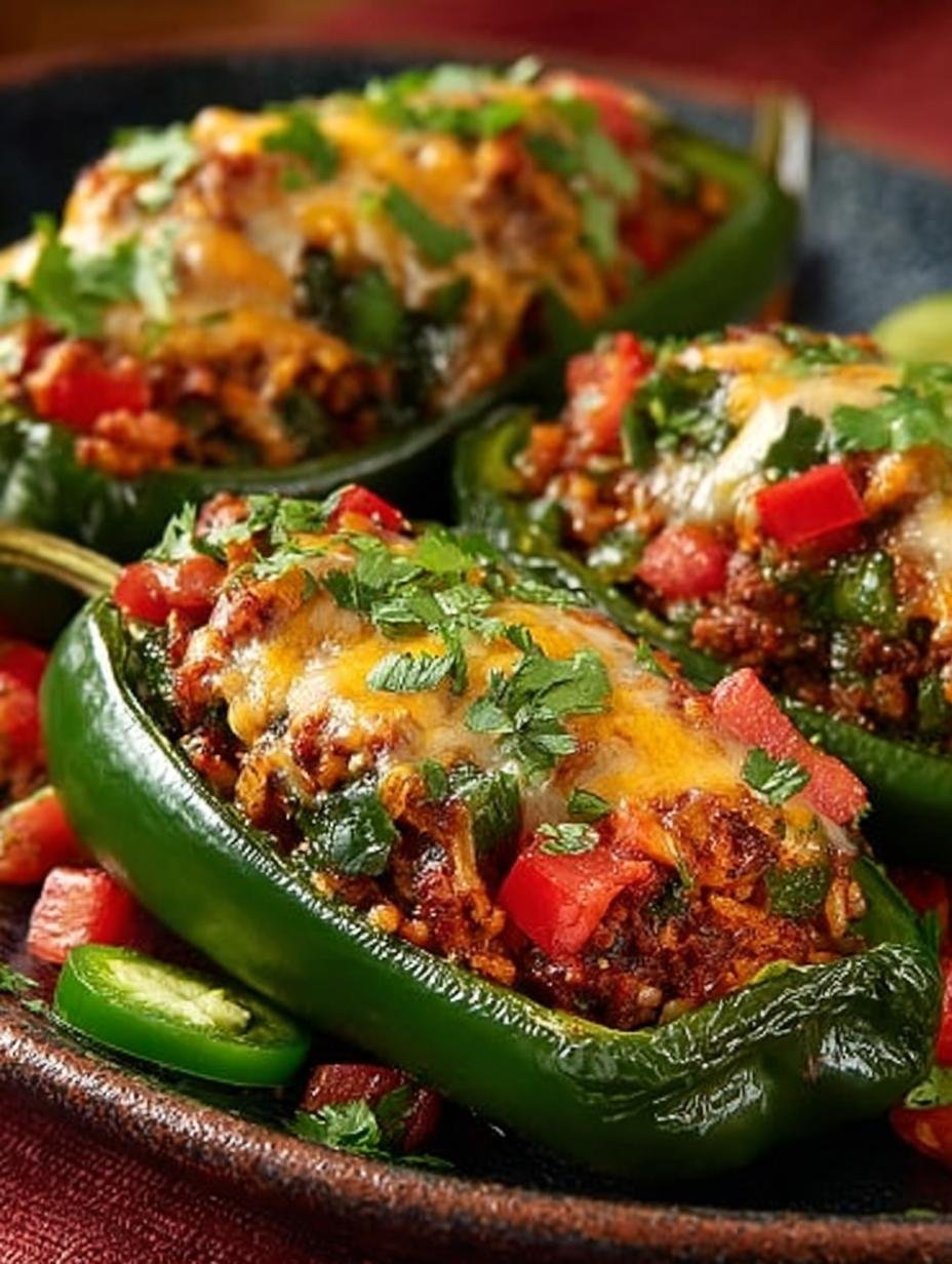 Taco Stuffed Poblano Peppers
