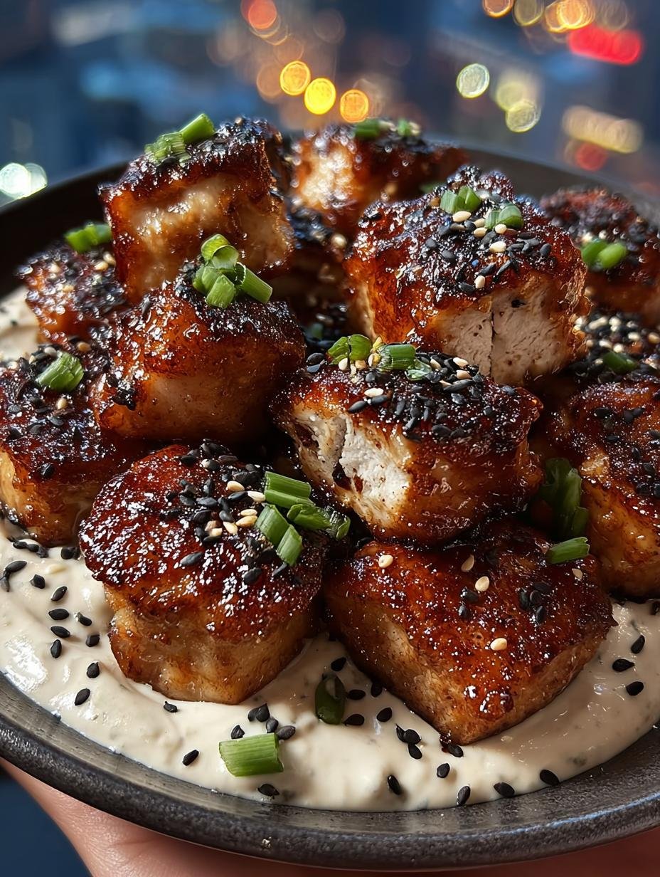 Teriyaki Chicken Bites with Sesame Cream Ranch Delight - Teriyaki Chicken Bites with - main visual representation