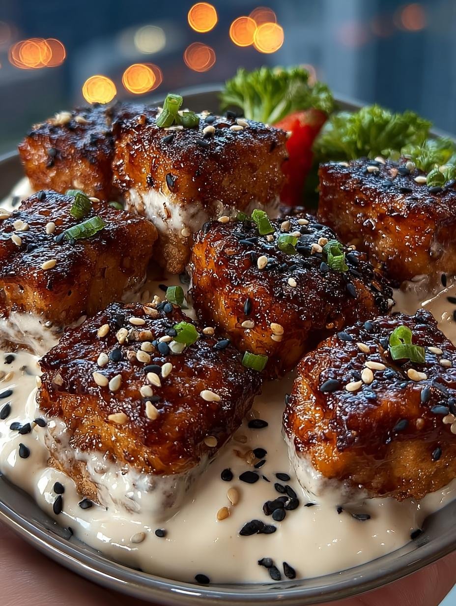 Teriyaki Chicken Bites with Sesame Cream Ranch Delight - Teriyaki Chicken Bites with - additional detail