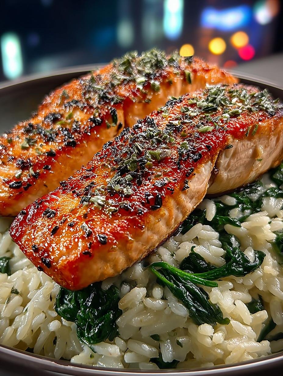 Buttered Salmon Strips with Spinach Rice Pilaf Delight - Buttered Salmon Strips with - additional detail
