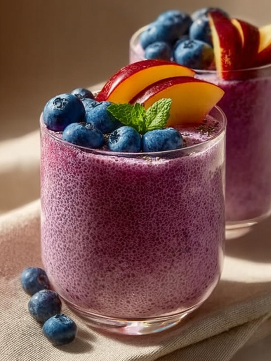 Creamy Blueberry Peach Chia: A Delightful Summer Treat - Creamy Blueberry Peach Chia - main visual representation