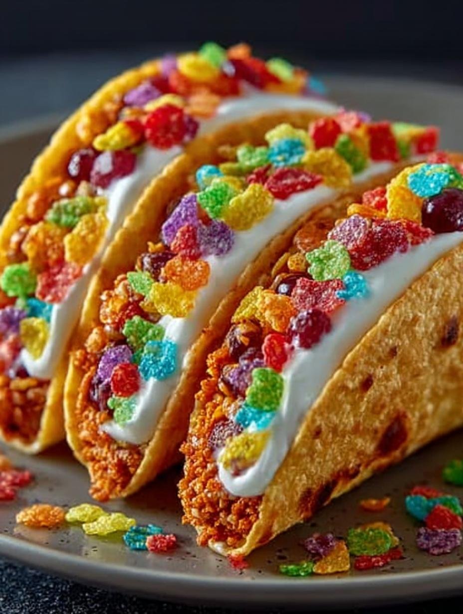 Fruity Pebbles Cheesecake Tacos: 12 Sweet Treats to Enjoy - Fruity Pebbles Cheesecake Tacos - main visual representation
