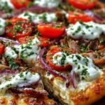 Gyro Pizza with Tzatziki
